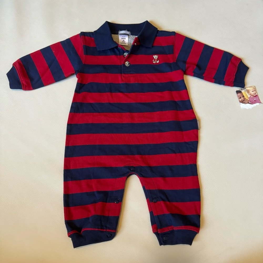 (5 for 20) Carters Polo Striped Jumpsuit